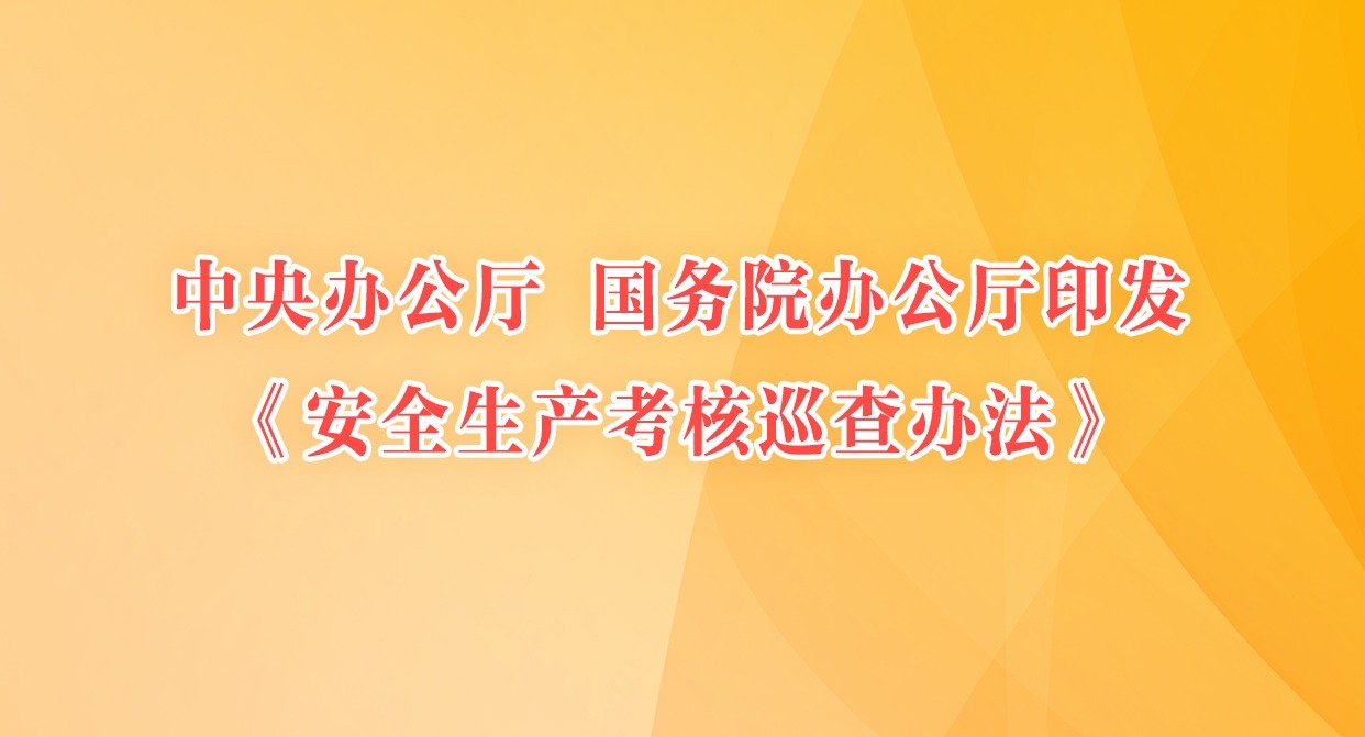 中共中央办公厅　国务院办公厅印发《安全生产考核巡查办法》
